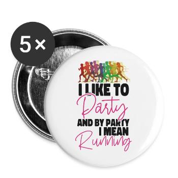 Running Runner Semi-Marathon I - Lot de 5 grands badges (56 mm) - blanc - Devant