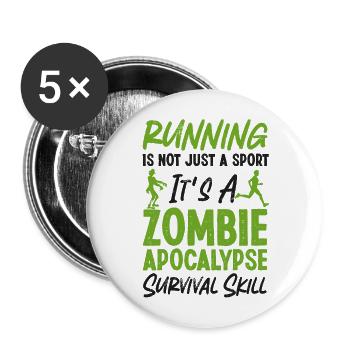 Running Runner Semi-Marathon - Lot de 5 grands badges (56 mm) - blanc - Devant