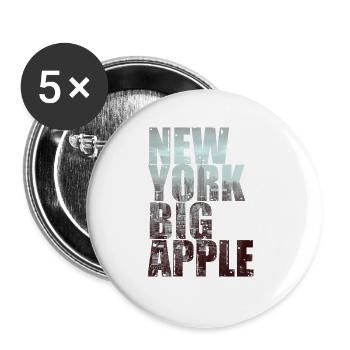 New York Big Apple Skyline USA - Buttons large 2.2''/56 mm (5-pack) - white - Front