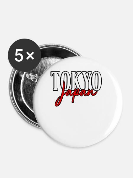Japan - Buttons groß 56 mm (5er Pack) - Weiß
