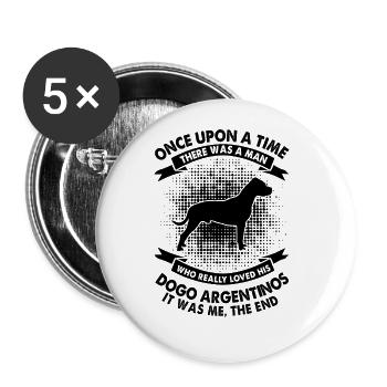 Once Upon a Time - Dogo Argentinos - Buttons large 2.2''/56 mm (5-pack) - white - Front