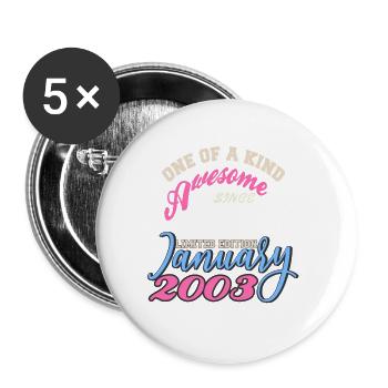 One Of A Kind Awesome Since January 2003 Present - Buttons large 2.2''/56 mm (5-pack) - white - Front
