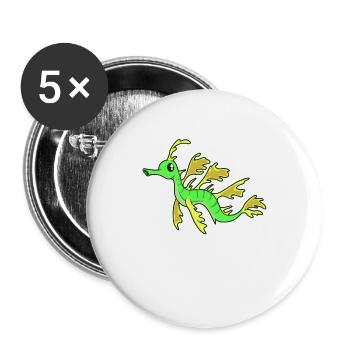 Chevaux à aiguilles kawaii - Lot de 5 grands badges (56 mm) - blanc - Devant