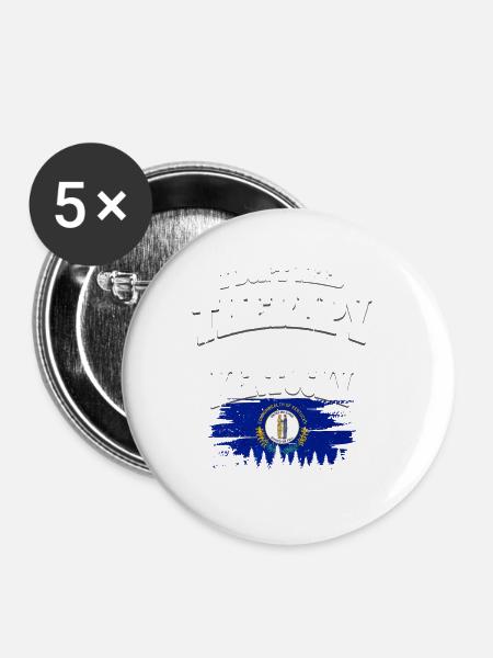 Kentucky - Buttons groß 56 mm (5er Pack) - Weiß