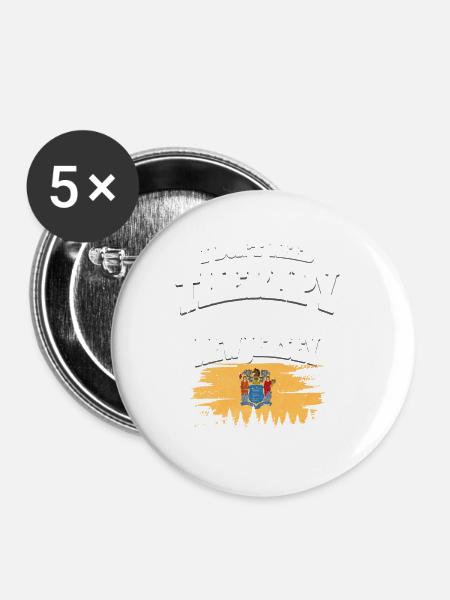 New Jersey - Buttons groß 56 mm (5er Pack) - Weiß