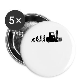 Evolution of a forklift driver - Buttons large 2.2''/56 mm (5-pack) - white - Front
