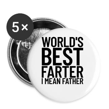 Weltweit beste Farter Ich meine Vater Funny Father - Buttons groß 56 mm (5er Pack) - Weiß - Vorne