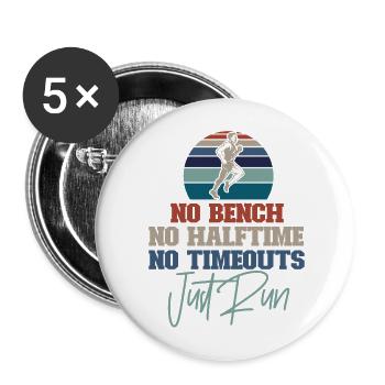Running Runner Semi-Marathon Non - Lot de 5 grands badges (56 mm) - blanc - Devant