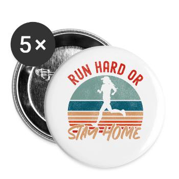 Running Runner Semi-Marathon Rétro - Lot de 5 grands badges (56 mm) - blanc - Devant