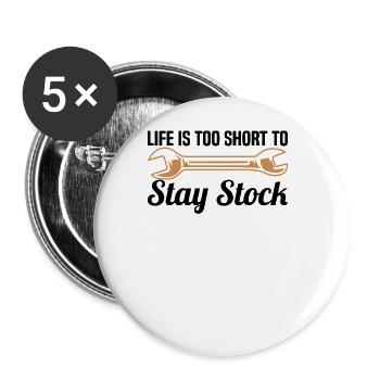 Muscel Car V8 Turbocharger Tuning Racing Car - Buttons large 2.2''/56 mm (5-pack) - white - Front