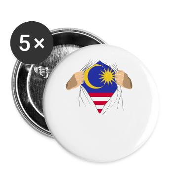 Malaisie - Lot de 5 grands badges (56 mm) - blanc - Devant