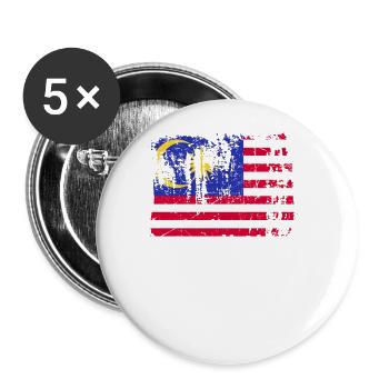 Malaisie - Lot de 5 grands badges (56 mm) - blanc - Devant