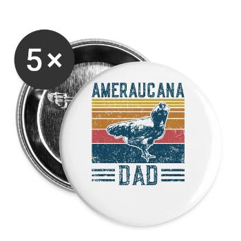 Race agricole - Millésime -Ameraucana - Lot de 5 grands badges (56 mm) - blanc - Devant