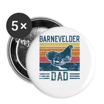 Zuchtrasse - Vintage Barnevelder - Buttons large 2.2''/56 mm (5-pack) - white - Front