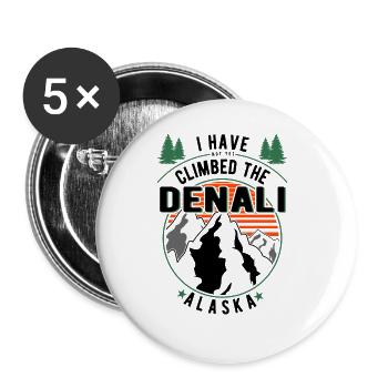 Randonneurs - Grimpeurs Randonnée Denali - Lot de 5 grands badges (56 mm) - blanc - Devant