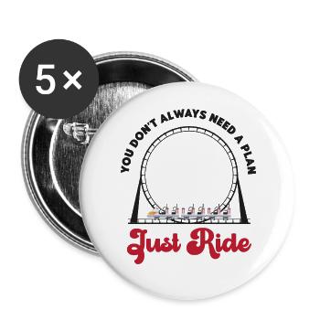 Des montagnes russes que vous n’avez pas toujours - Lot de 5 grands badges (56 mm) - blanc - Devant