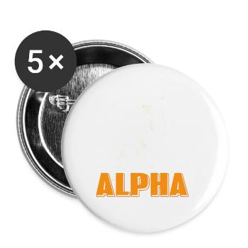 ALPHA Of The Pack Cool Awesome Wolf Lover Tea - Buttons large 2.2''/56 mm (5-pack) - white - Front