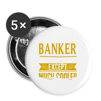 Work From Home Banker Just Like A Normal Dad - Buttons large 2.2''/56 mm (5-pack) - white - Front