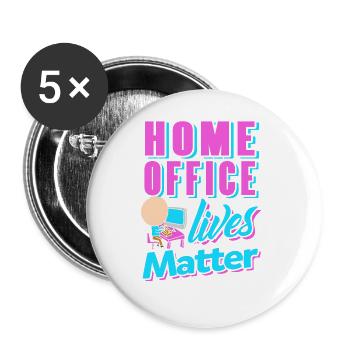Retro Home Office Lives Matter Awesome Funny - Buttons large 2.2''/56 mm (5-pack) - white - Front