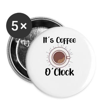 Coffee Lover Caffeine Molecule Java Latte Espresso - Buttons large 2.2''/56 mm (5-pack) - white - Front