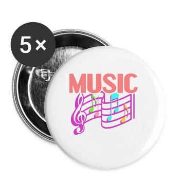 Life Without Music Is.. I Don't Have An Idea - Buttons groß 56 mm (5er Pack) - Weiß - Vorne