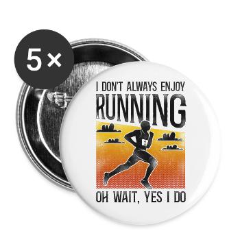 Running Runner Half Marathon - Buttons large 2.2''/56 mm (5-pack) - white - Front