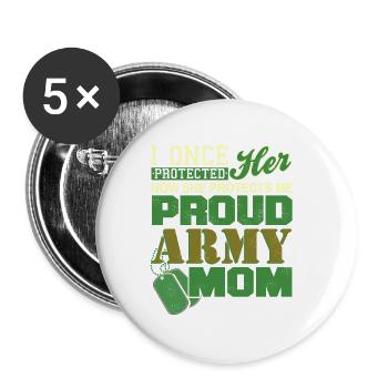 J’ai déjà protégé sa fière maman de l’armée - Lot de 5 grands badges (56 mm) - blanc - Devant