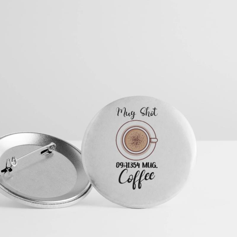 Coffee Lover Caffeine Molecule Java Latte Espresso Buttons large 2.2''/56 mm (5-pack)