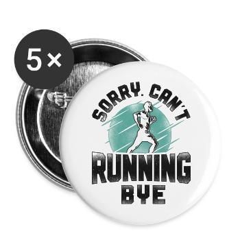 Running Runner Half Marathon - Buttons large 2.2''/56 mm (5-pack) - white - Front