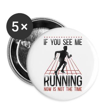 Running Runner Half Marathon - Buttons large 2.2''/56 mm (5-pack) - white - Front