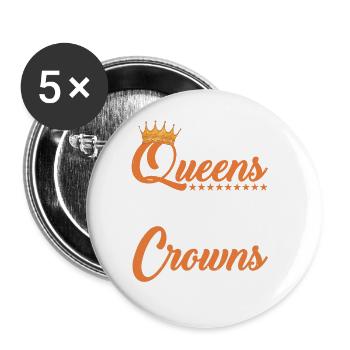 Les vraies reines réparent les couronnes les unes des autres - Lot de 5 grands badges (56 mm) - blanc - Devant