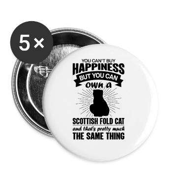 Kann Eine Scottish Fold-Katze Kaufen - Buttons groß 56 mm (5er Pack) - Weiß - Vorne
