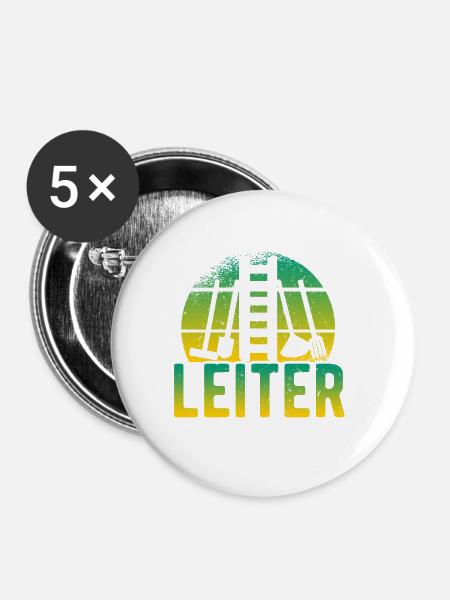 Rechenzentrumsleiter Rechen & Leiter Garten - Buttons groß 56 mm (5er Pack) - Weiß