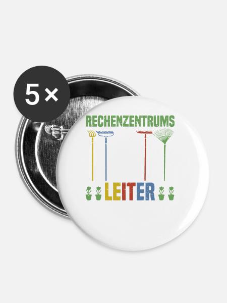Rechenzentrumsleiter Rechen & Leiter Garten - Buttons groß 56 mm (5er Pack) - Weiß