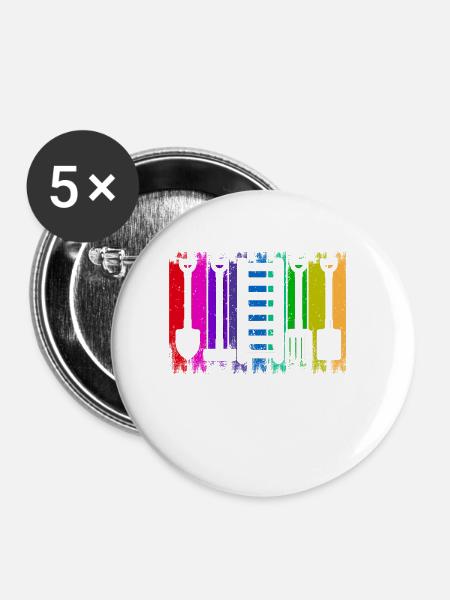 Rechenzentrumsleiter Rechen & Leiter Garten - Buttons groß 56 mm (5er Pack) - Weiß