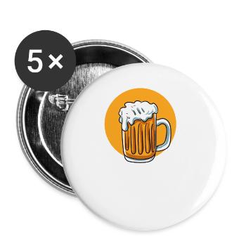 Masskrugbeschützer - Buttons groß 56 mm (5er Pack) - Weiß - Vorne