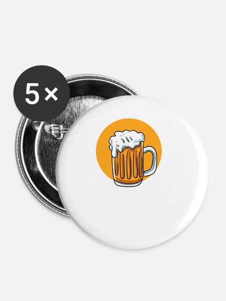 Masskrugbeschützer - Buttons groß 56 mm (5er Pack) - Weiß