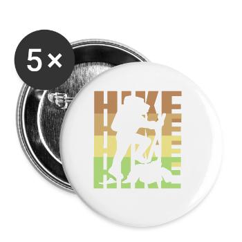 Retro HIKE Awesome Hiking T-Shirt Cadeau Cadeau - Lot de 5 grands badges (56 mm) - blanc - Devant