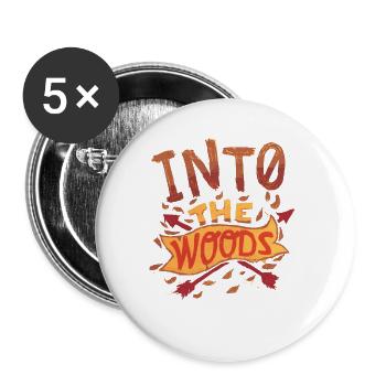 Into The Woods Awesome Hiking Camping Designs - Buttons groß 56 mm (5er Pack) - Weiß - Vorne