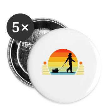 Alle verrückt hier komm Bier wir gehen - Buttons groß 56 mm (5er Pack) - Weiß - Vorne
