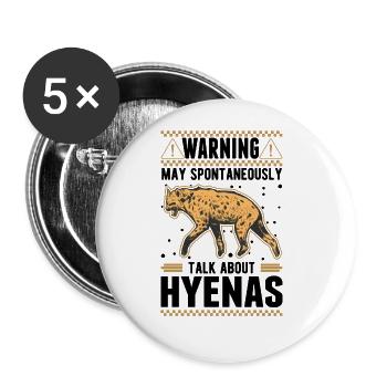 May spontaneously talk about Hyenas Hyäne - Buttons groß 56 mm (5er Pack) - Weiß - Vorne