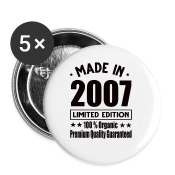 Made in 2007 Vintage Retro Limited Edition - Buttons large 2.2''/56 mm (5-pack) - white - Front