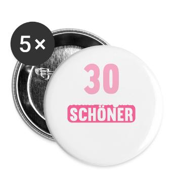 30 Jahre wieder ein Jahr schöner 30 Geburtstag - Buttons groß 56 mm (5er Pack) - Weiß - Vorne