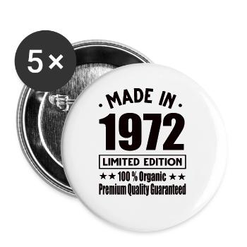 Fabriqué en 1972 Vintage Retro Limited Edition - Lot de 5 grands badges (56 mm) - blanc - Devant