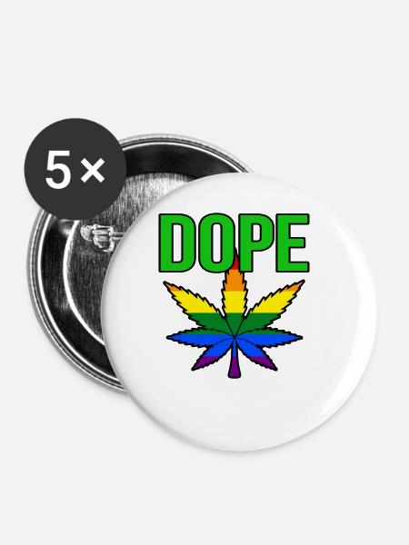 Cannabis - Buttons groß 56 mm (5er Pack) - Weiß