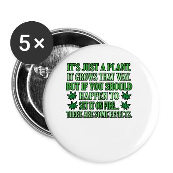 Cannabis - Lot de 5 grands badges (56 mm) - blanc - Devant