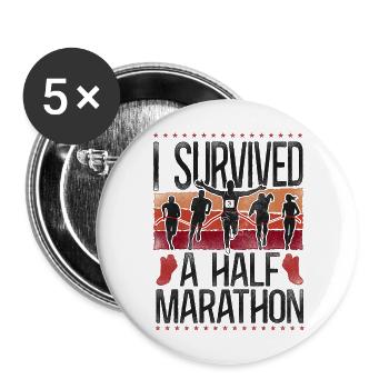 Running Runner Semi-Marathon - Lot de 5 grands badges (56 mm) - blanc - Devant