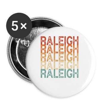 Raleigh North Carolina - Buttons groß 56 mm (5er Pack) - Weiß - Vorne