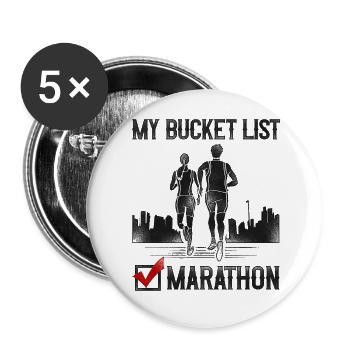 Running Runner Half Marathon - Buttons large 2.2''/56 mm (5-pack) - white - Front