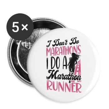 Running Runner Half Marathon - Buttons large 2.2''/56 mm (5-pack) - white - Front